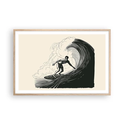 Poster in light oak frame - King of the Wave - 91x61 cm