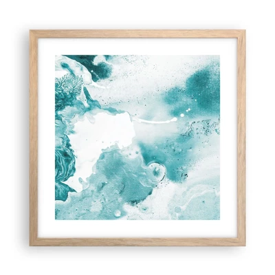 Poster in light oak frame - Lakes of Blue - 40x40 cm