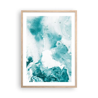 Poster in light oak frame - Lakes of Blue - 50x70 cm