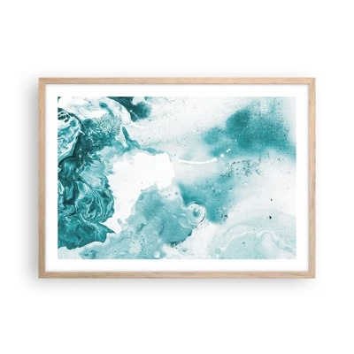 Poster in light oak frame - Lakes of Blue - 70x50 cm