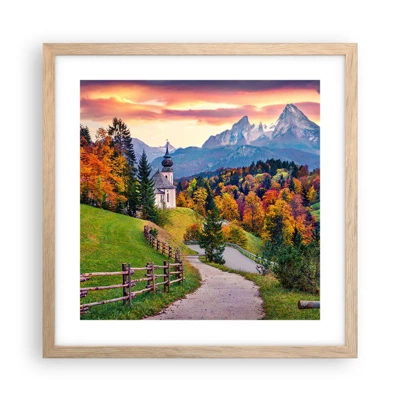 Poster in light oak frame - Landscape Like a Picture - 40x40 cm