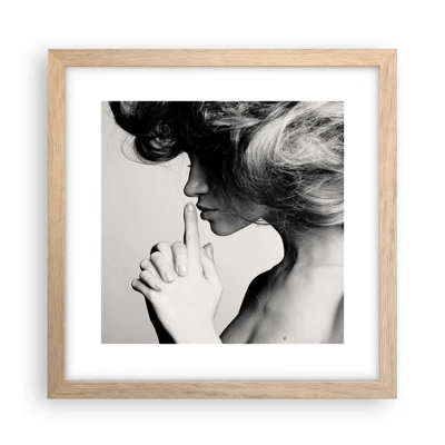 Poster in light oak frame - Listening to Herself - 30x30 cm