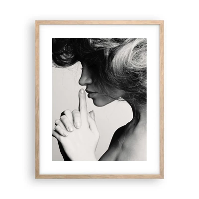 Poster in light oak frame - Listening to Herself - 40x50 cm