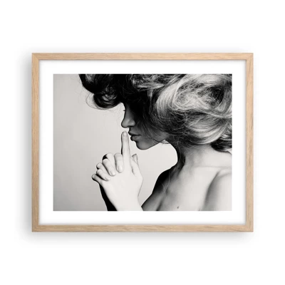 Poster in light oak frame - Listening to Herself - 50x40 cm