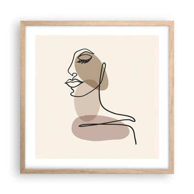 Poster in light oak frame - Listening to Herself - 50x50 cm