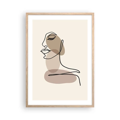 Poster in light oak frame - Listening to Herself - 50x70 cm