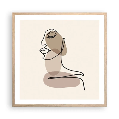 Poster in light oak frame - Listening to Herself - 60x60 cm