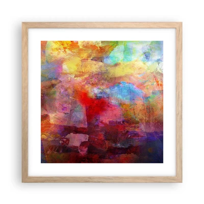 Poster in light oak frame - Looking inside the Rainbow - 40x40 cm