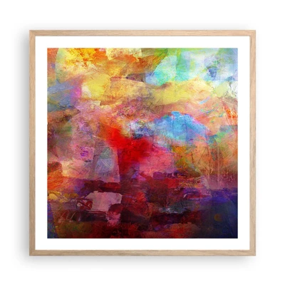Poster in light oak frame - Looking inside the Rainbow - 60x60 cm