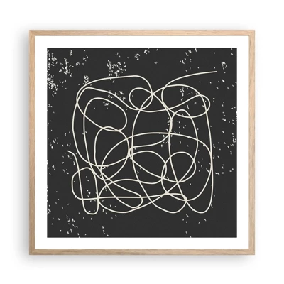 Poster in light oak frame - Lost Thoughts - 60x60 cm