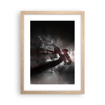 Poster in light oak frame - Lost in the Fog of Jazz - 30x40 cm