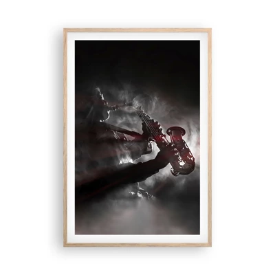 Poster in light oak frame - Lost in the Fog of Jazz - 61x91 cm