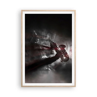 Poster in light oak frame - Lost in the Fog of Jazz - 70x100 cm