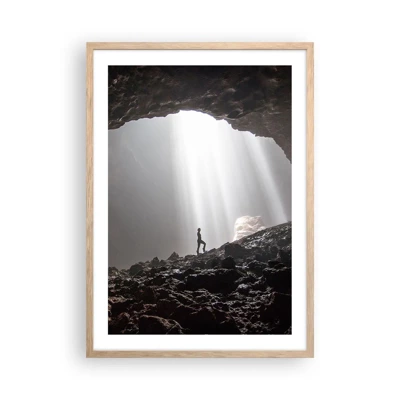 Poster in light oak frame - Luminous Grotto - 50x70 cm