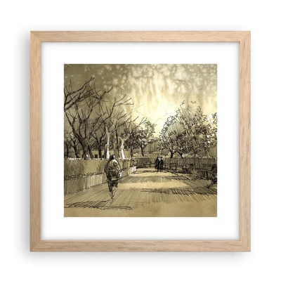 Poster in light oak frame - Moment Stopped with a Feather - 30x30 cm