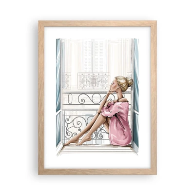 Poster in light oak frame - Morning in Paris - 30x40 cm