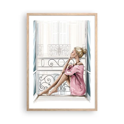 Poster in light oak frame - Morning in Paris - 50x70 cm