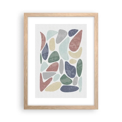 Poster in light oak frame - Mosaic of Powdered Colours - 30x40 cm