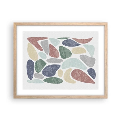 Poster in light oak frame - Mosaic of Powdered Colours - 50x40 cm
