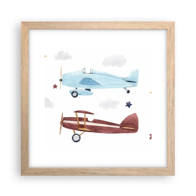 Poster in light oak frame - Mr Pilot We Are Waiting! - 30x30 cm