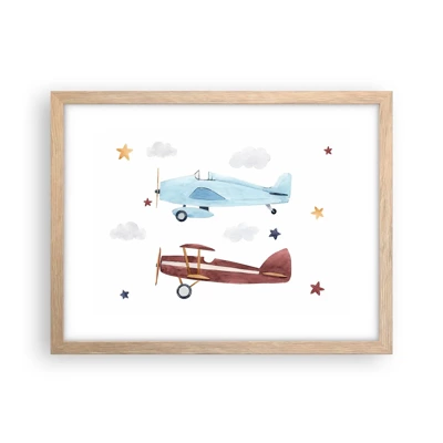 Poster in light oak frame - Mr Pilot We Are Waiting! - 40x30 cm