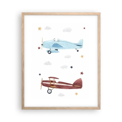 Poster in light oak frame - Mr Pilot We Are Waiting! - 40x50 cm