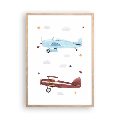 Poster in light oak frame - Mr Pilot We Are Waiting! - 50x70 cm