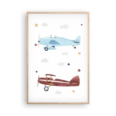 Poster in light oak frame - Mr Pilot We Are Waiting! - 61x91 cm