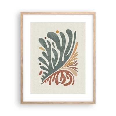 Poster in light oak frame - Multicolour Leaf - 40x50 cm