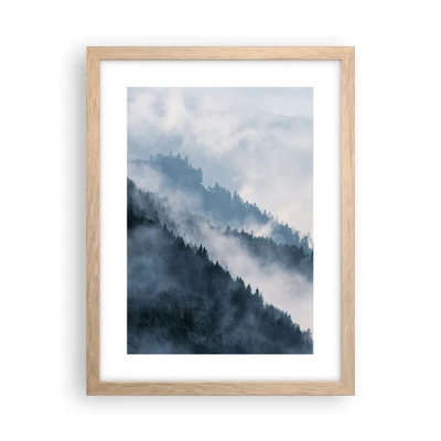 Poster in light oak frame - Mysticism of the Mountains - 30x40 cm