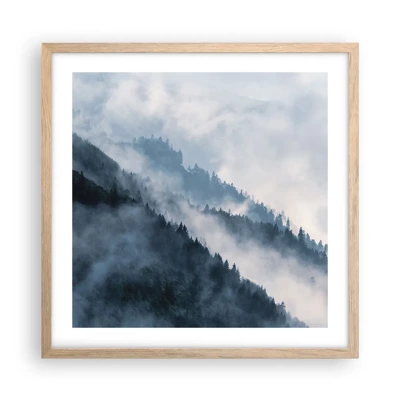 Poster in light oak frame - Mysticism of the Mountains - 50x50 cm