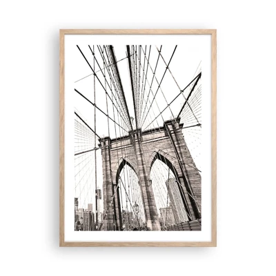 Poster in light oak frame - New York Cathedral - 50x70 cm