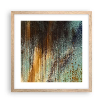 Poster in light oak frame - Non-accidental Colourful Composition - 40x40 cm