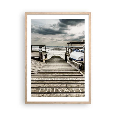 Poster in light oak frame - Northern Beach - 50x70 cm