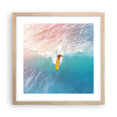 Poster in light oak frame - Ocean Rider - 40x40 cm