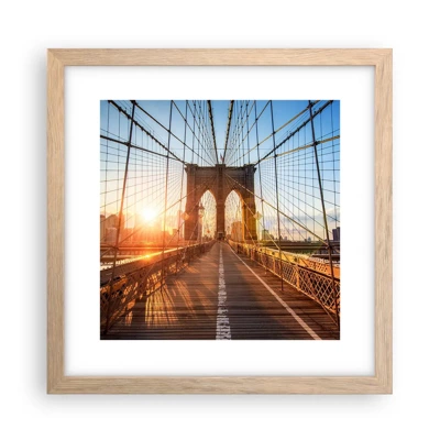 Poster in light oak frame - On a Golden Bridge - 30x30 cm