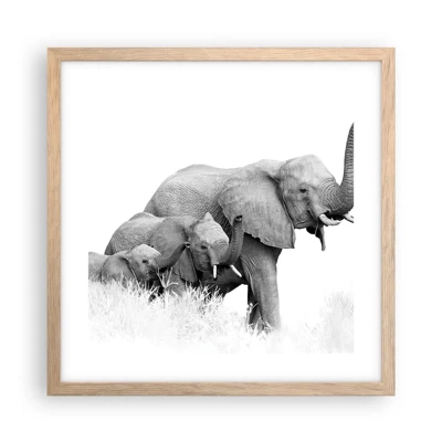 Poster in light oak frame - One, Two, Three - 40x40 cm