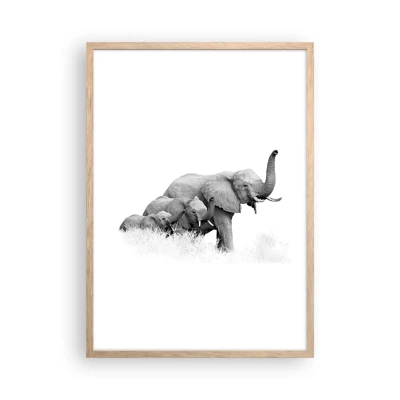 Poster in light oak frame - One, Two, Three - 50x70 cm