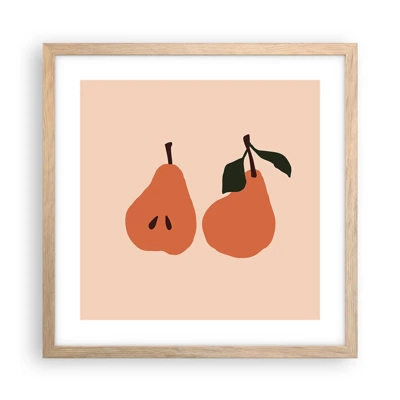 Poster in light oak frame - Overly Sweet - 40x40 cm