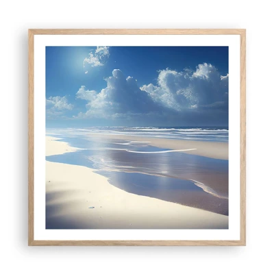 Poster in light oak frame - Paradise Holiday - 60x60 cm