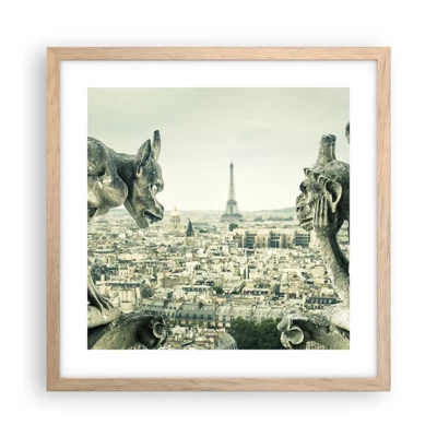 Poster in light oak frame - Parisian Talks - 40x40 cm