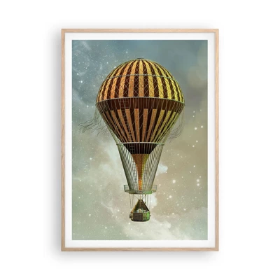 Poster in light oak frame - Pioneer Flight - 70x100 cm