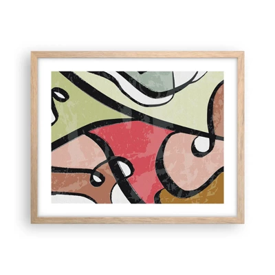 Poster in light oak frame - Pirouettes Among Colours - 50x40 cm