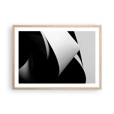 Poster in light oak frame - Planes of Light Emerging from the Shadow - 70x50 cm