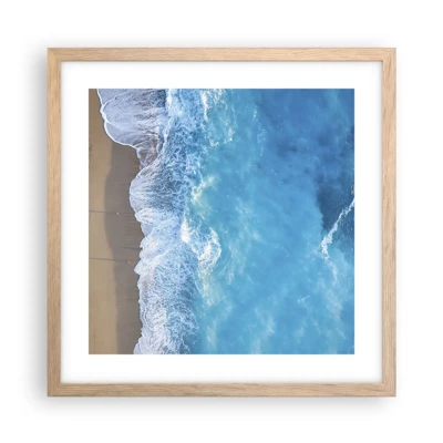 Poster in light oak frame - Power of the Blue - 40x40 cm