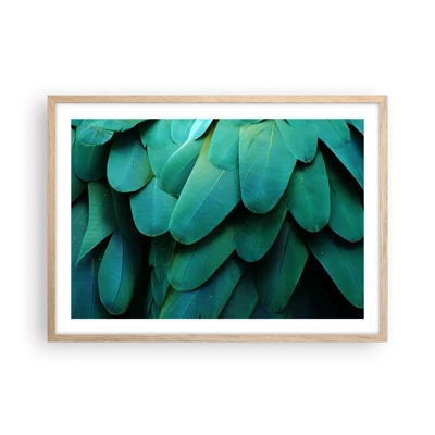 Poster in light oak frame - Precision of Parrot Nature - 70x50 cm