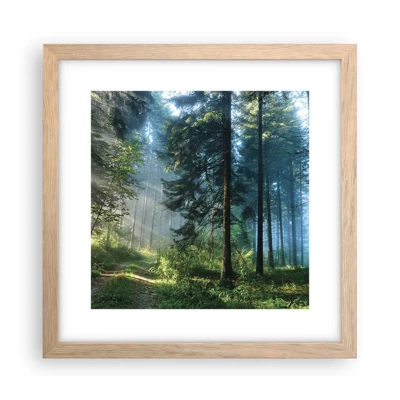 Poster in light oak frame - Radiant at Dawn - 30x30 cm