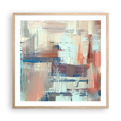 Poster in light oak frame - Reaching Light - 60x60 cm