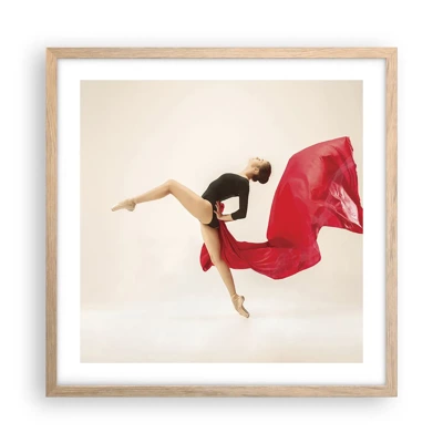 Poster in light oak frame - Red and Black - 50x50 cm