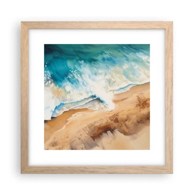 Poster in light oak frame - Returning Wave - 30x30 cm